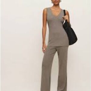 Reformation Novah Regenerative Merino Sweater Set - Oatmeal Brand New